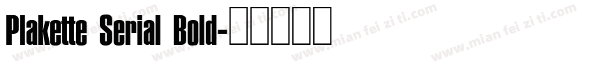 Plakette Serial Bold字体转换